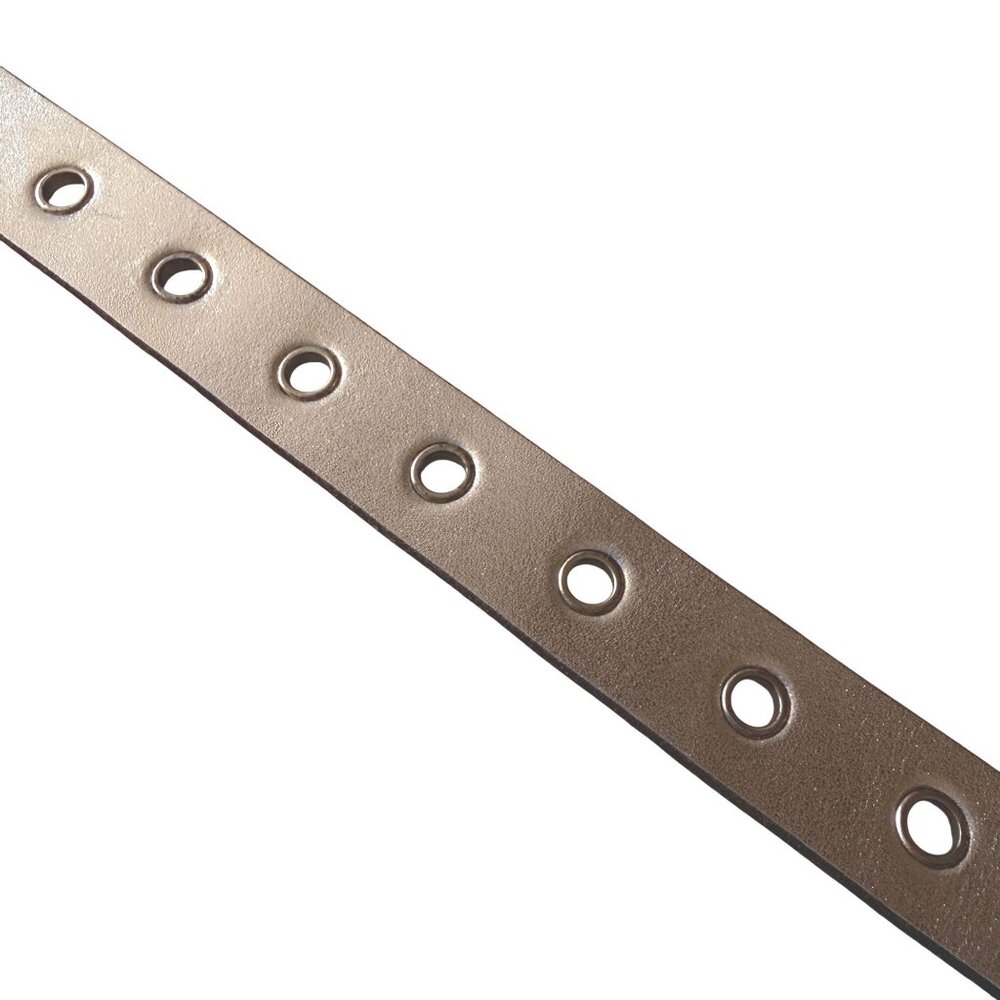 NWT Harley-Davidson® Women's B&S Eyelet Metallic Genuine Leather Belt Silver Med - Picture 4 of 7